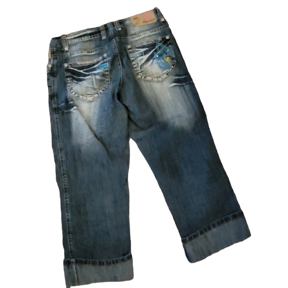 Makaveli Womens Blue Regular Fit Mid Wash Low Rise Denim Straight Jeans Size 5 - Picture 5 of 12